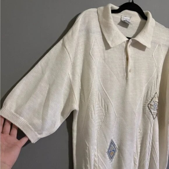 BelJohn size XL Men's Cream Short Sleeve Polo Shirt made in South Africa - Picture 5 of 6